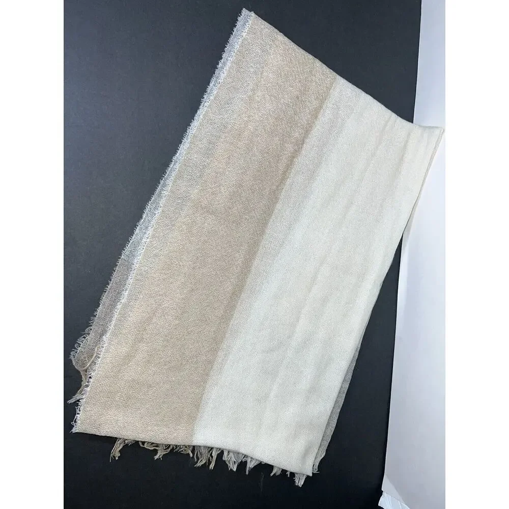 Neiman Marcus $250 Women's lightweight Cashmere Colorblock Scarf One Size 80